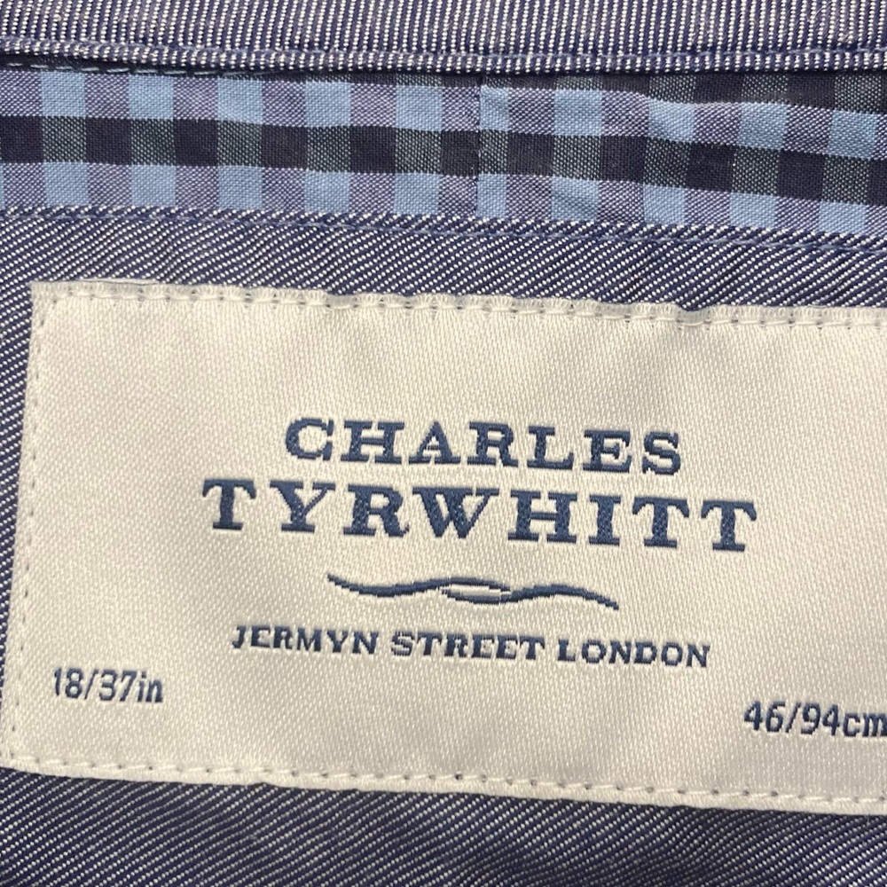 Charles Tyrwhitt Navy and Light Blue Plaid Shirt
